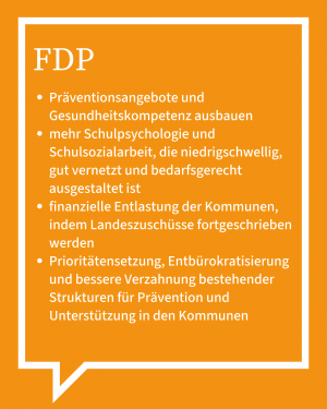 Auf dem Bild ist in Stichpunkten die Antwort der FDP zu sehen