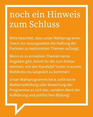 Abgebildet ist der Text aus der Einleitung zu diesem Beitrag, das der Wahlprogramm-Check keine Wahlempfehlung darstellt