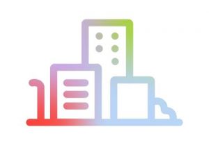 Zeigt die Skyline von Hochhäusern