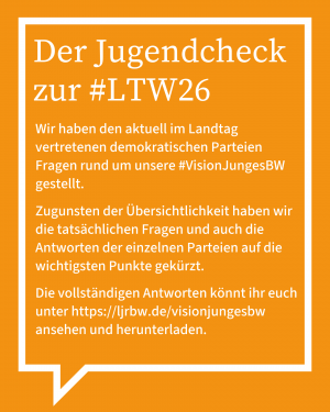 das Bild enthält eine kurze Erklärung, wie der Jugendcheck zu verstehen ist - sie ist in der Einleitung auf dieser Seite zu lesen.