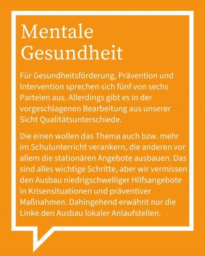 Abgebildet ist der Text aus dem Abschnitt Mentale Gesundheit