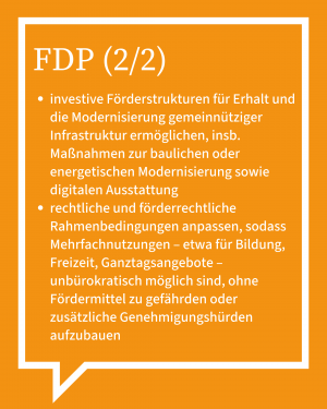 Auf dem Bild ist in Stichpunkten die Antwort der FDP zu sehen (teil 2)