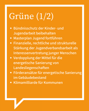 Auf dem Bild ist in Stichpunkten die Antwort der Grünen zu sehen (teil 1)