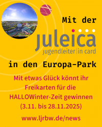 Auf dem Bild ist der Aufruf für die Verlosung zu sehen, zusammen mit einem Bild vom Europa-Park