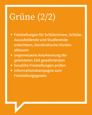 Auf dem Bild ist in Stichpunkten die Antwort der Grünen zu sehen (teil 2)
