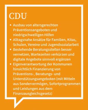 Auf dem Bild ist in Stichpunkten die Antwort der CDU zu sehen